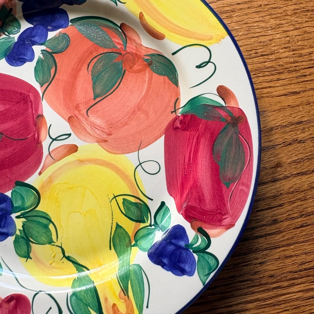 Patton handmade Stoneware pottery Fruit Dinner Plate - Multicolor- made in USA. - Picture 3 of 10